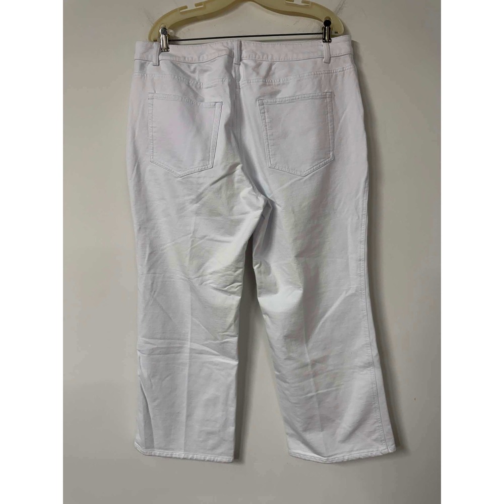 Quacker Factory Women 18W White DreamJeannes Wide Leg Rhinestone Heart Pants - Picture 4 of 9